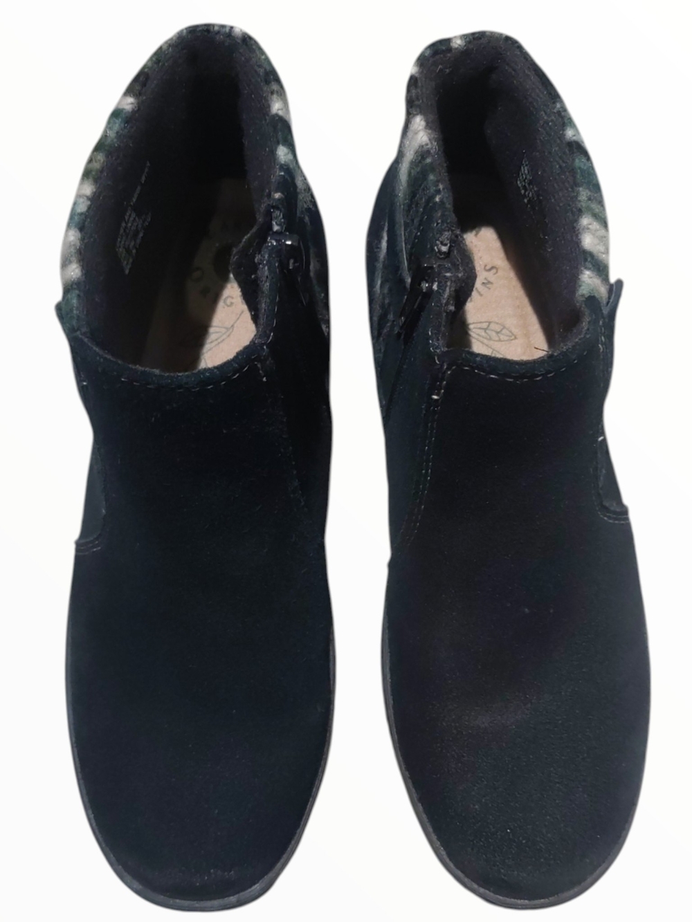 Earth Origins Women’s size 8 Black Suede Ankle Boot Zip Buckle Round Toe - Picture 3 of 6